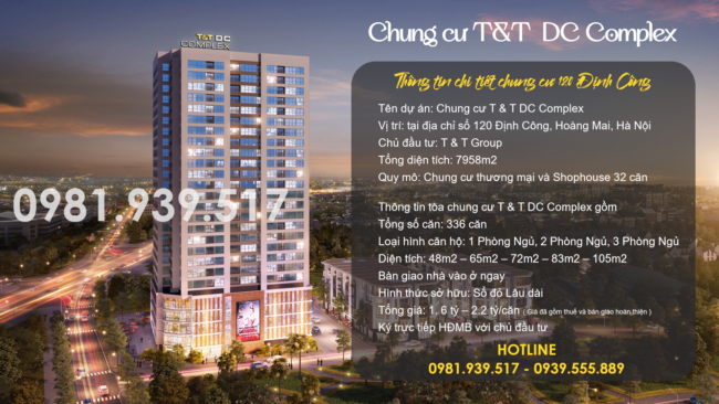 Dự án chung cư T&T DC Complex 120 Định Công, Hoàng Mai