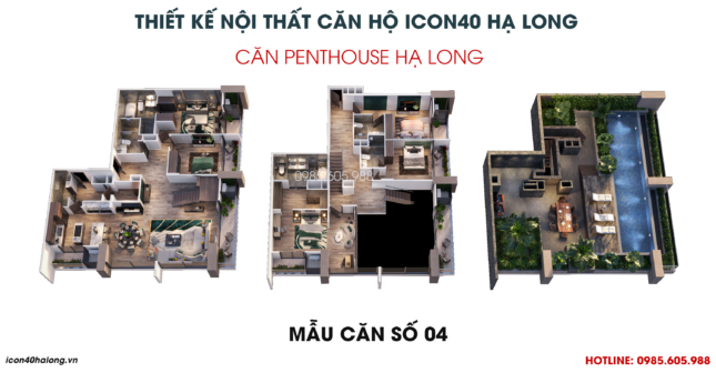 Thiết kế nội thất căn hộ Icon40 Bim Group - Căn Penthouse Icon40
