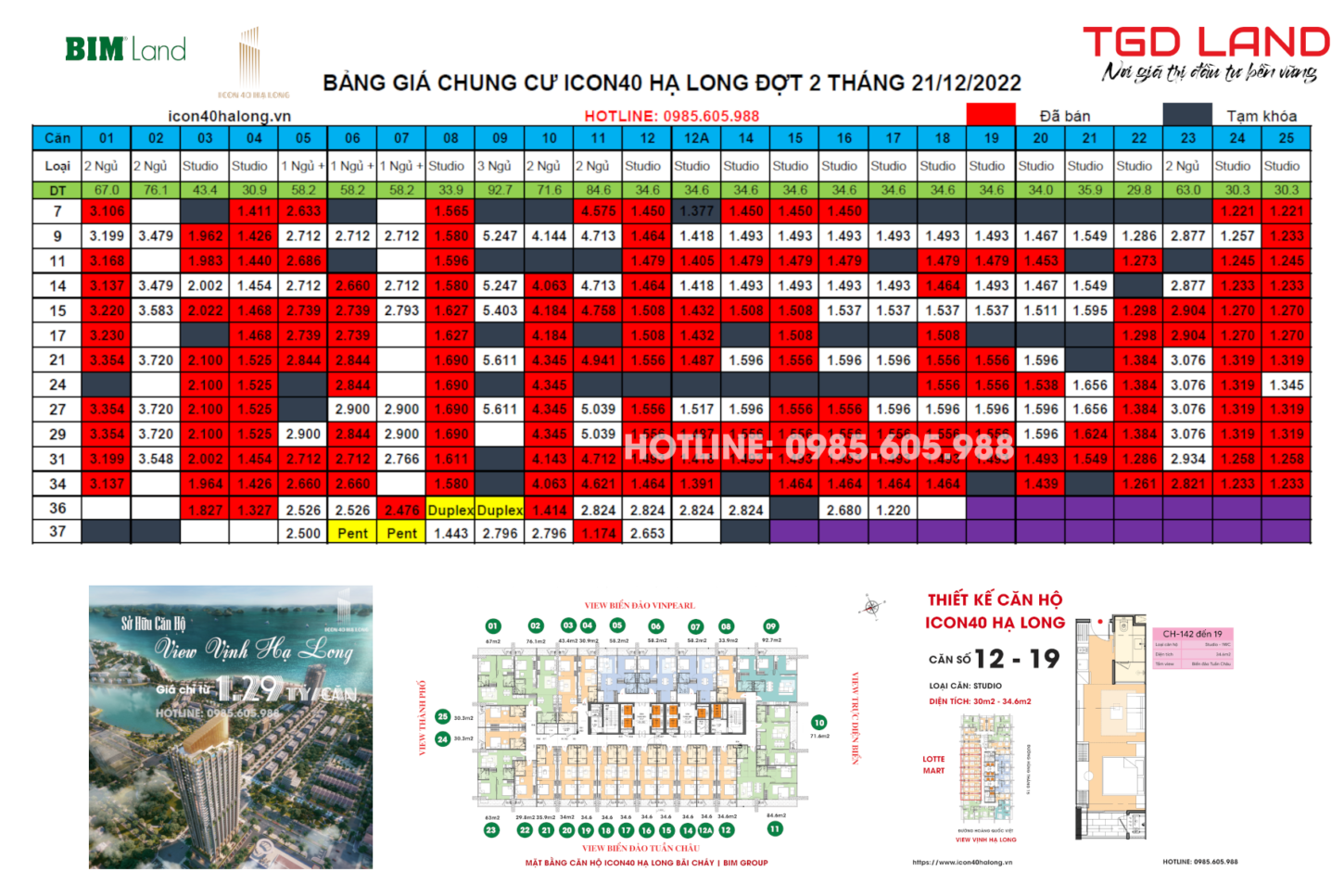 Bảng giá icon40 bim group cập nhật ngày 21/12/2022