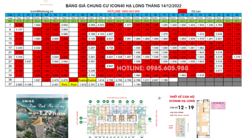 Bảng giá Icon40 Hạ Long Cập Nhật Mới ngày 14/12/2022