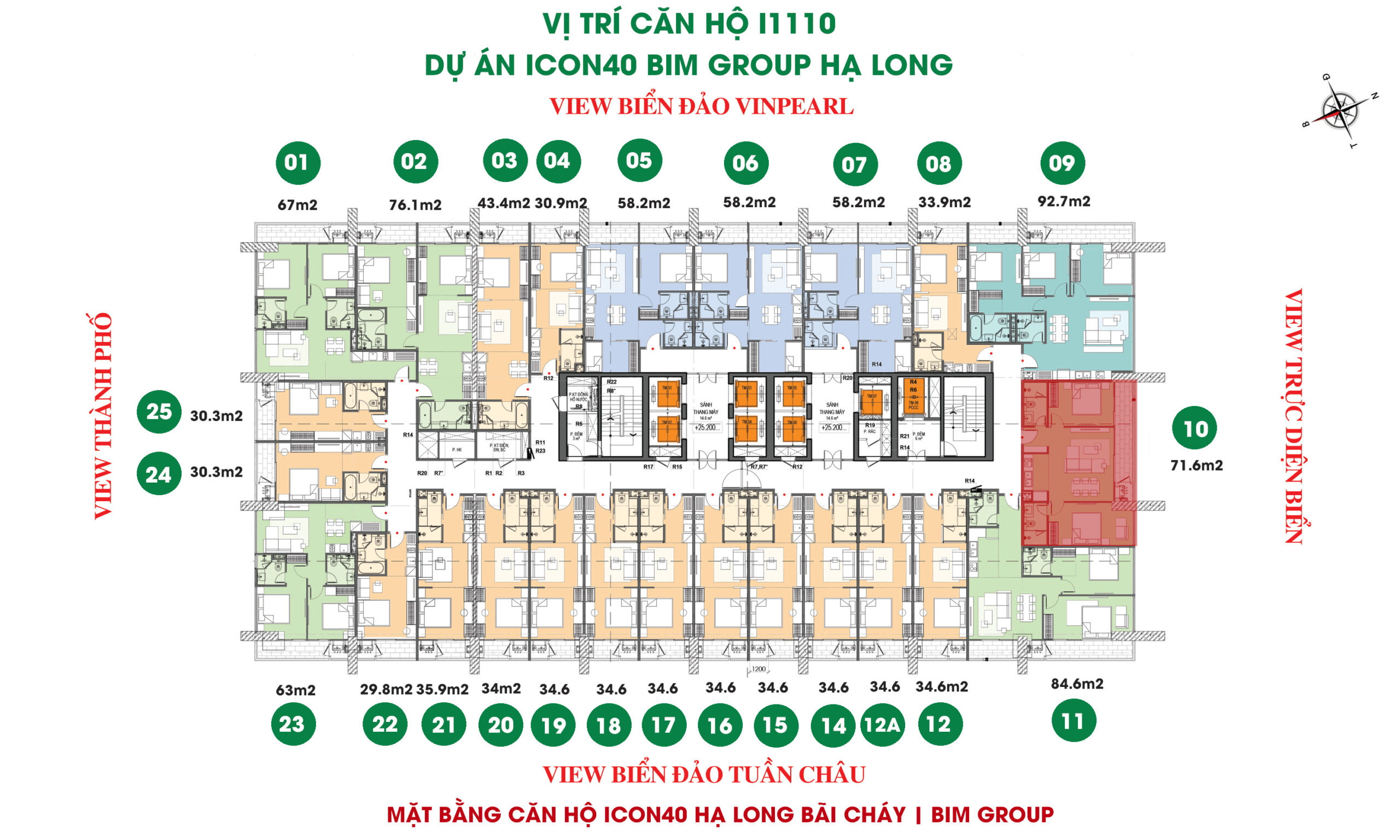 Vị trí căn hộ Icon40 Bim Group Hạ Long | Căn số 1110 Vị trí căn hộ Icon40 Bim Group Hạ Long | Căn số 1110