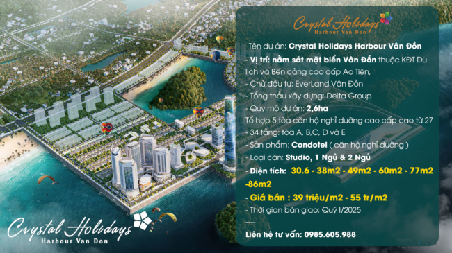Crystal Holidays Vân Đồn chủ đầu tư EverLand Vân Đồn