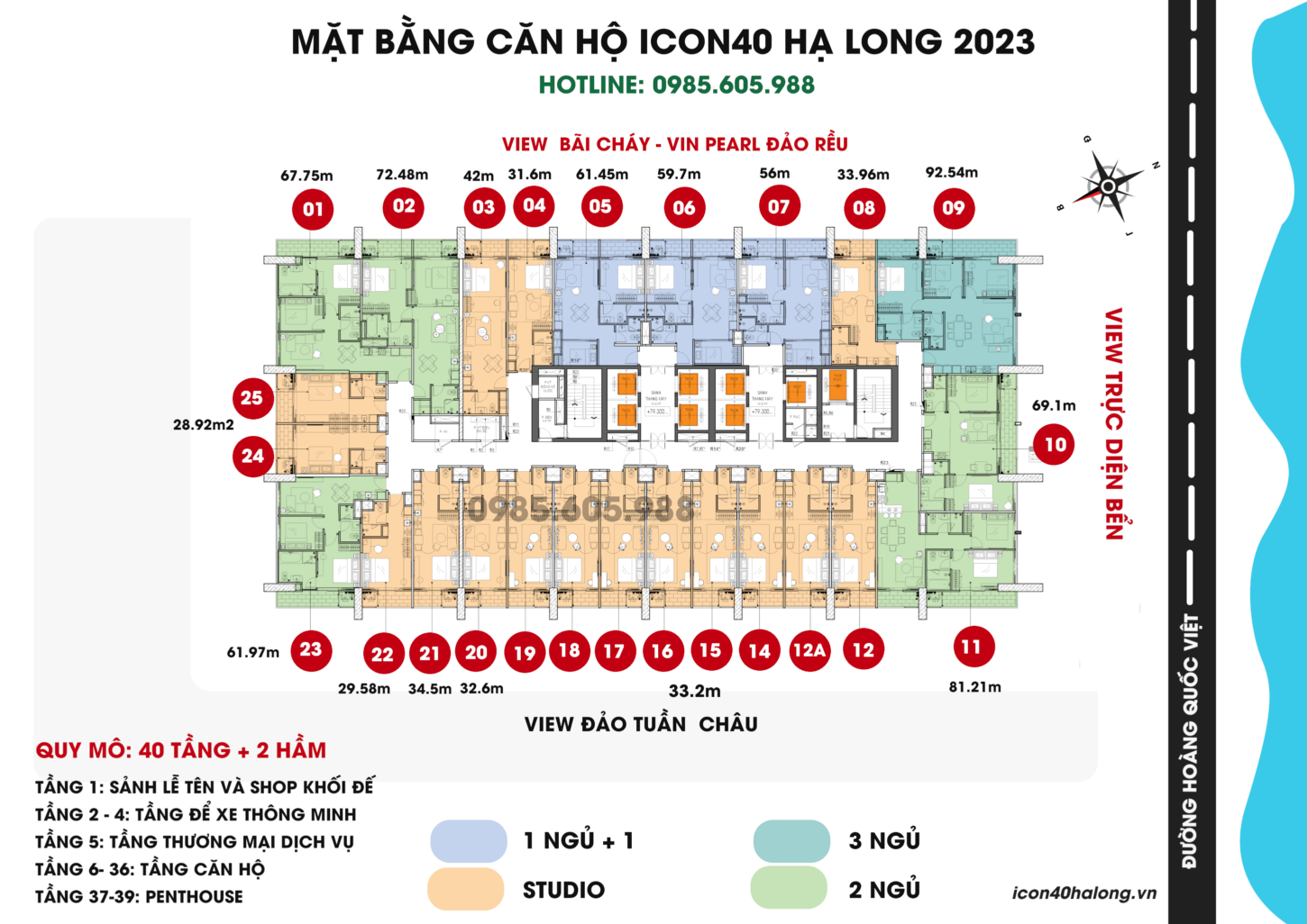 Mặt bằng Icon40 Hạ Long Bim Group 2023 Mới Nhất