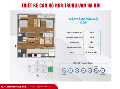 Thiết kế căn hộ chung cư Nhs Trung Văn Hà Nội | Căn số 06