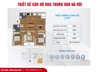 Thiết kế căn hộ chung cư Nhs Trung Văn Hà Nội | Căn số 07