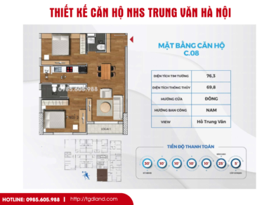 Thiết kế căn hộ chung cư Nhs Trung Văn Hà Nội | Căn số 08