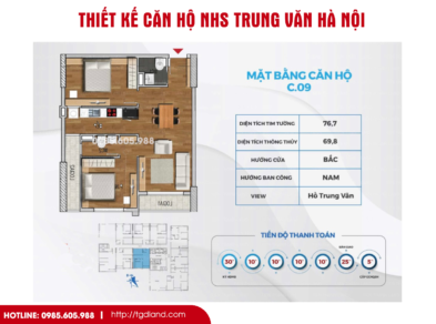Thiết kế căn hộ chung cư Nhs Trung Văn Hà Nội | Căn số 09