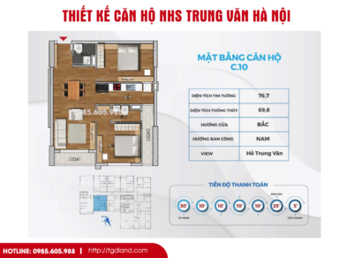 Thiết kế căn hộ chung cư Nhs Trung Văn Hà Nội | Căn số 10