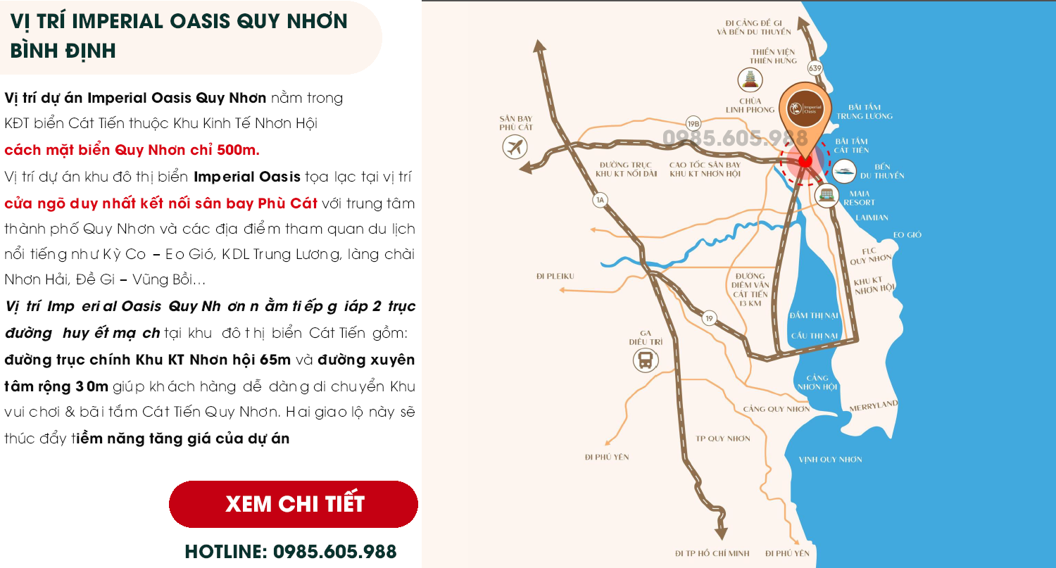 Vị trí dự án Imperial Oasis Quy Nhơn mới nhất 2023