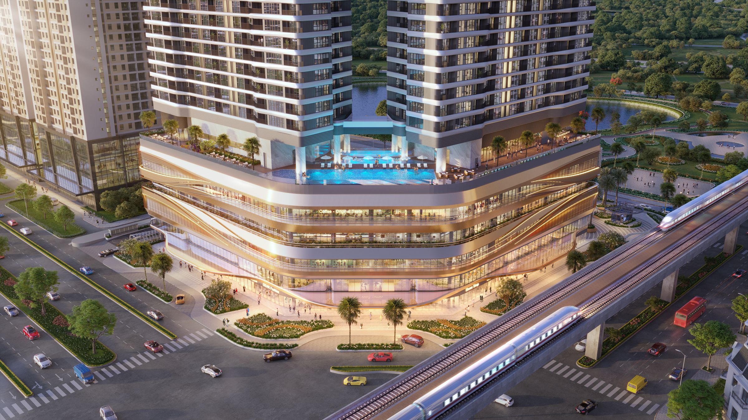 Phối cảnh chung cư Han Jardin Tây Hồ - Tòa N01-T6