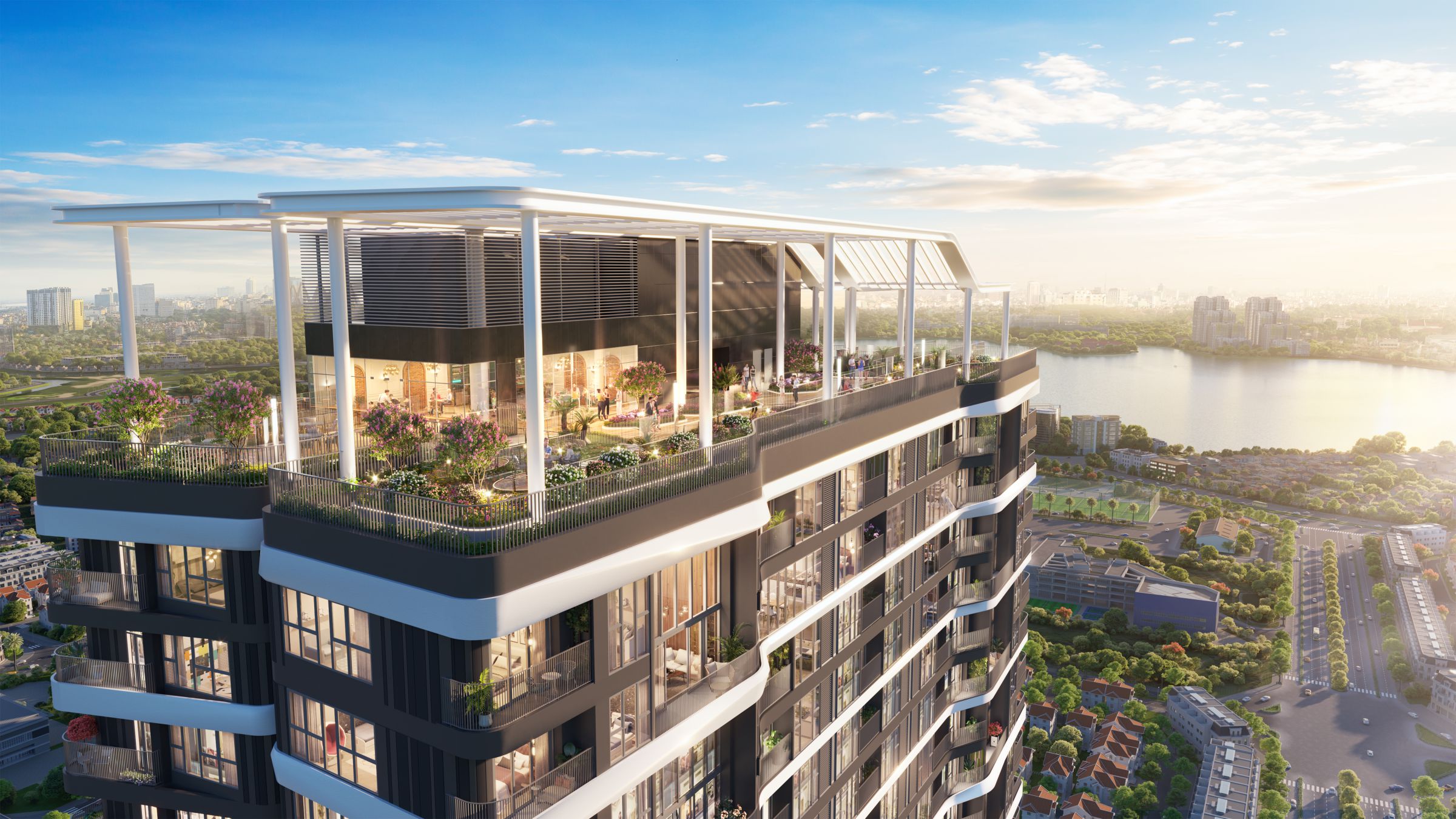 Phối cảnh chung cư Han Jardin Tây Hồ - Tòa N01-T6