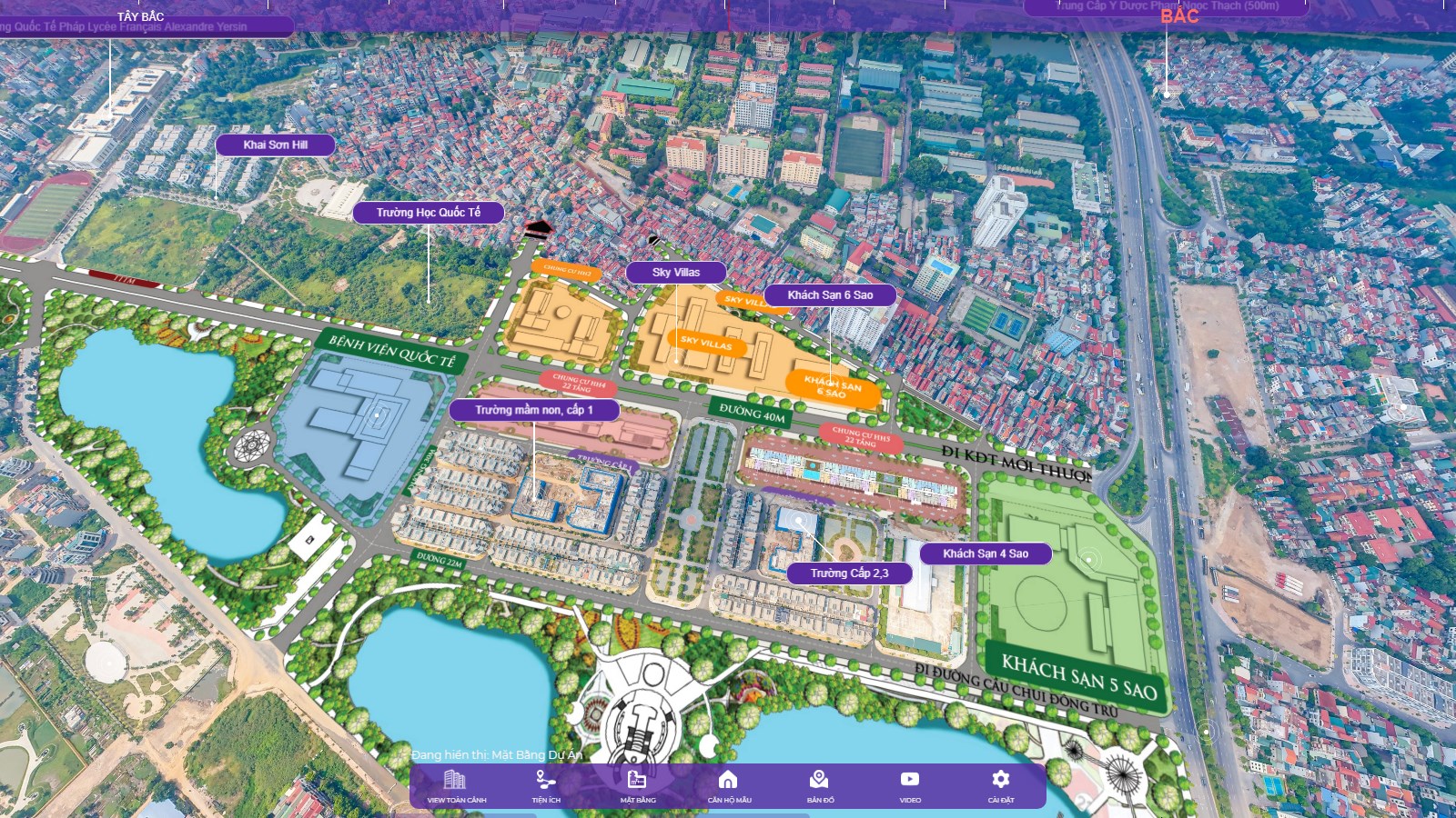 View Flycam dự án Khai Sơn City và quận Long Biên