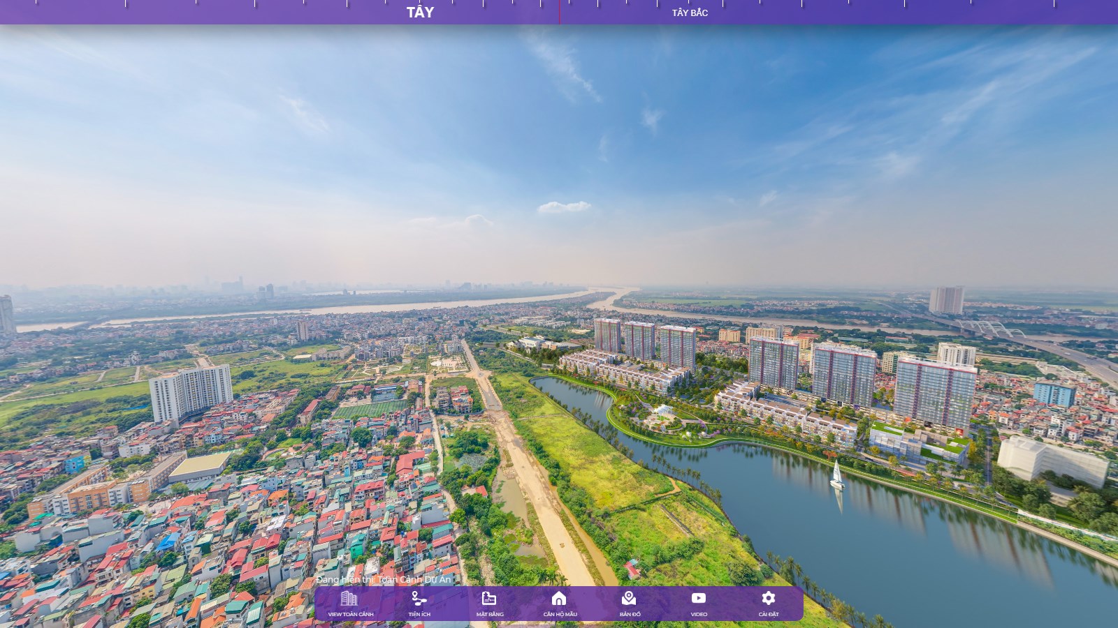 View Flycam dự án Khai Sơn City và quận Long Biên