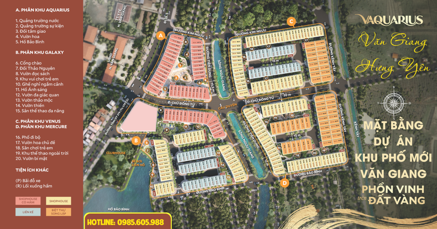 Mặt bằng Khu nhà ở Phố Mới Văn Giang - Vaquarius | CĐT Bảo Hưng