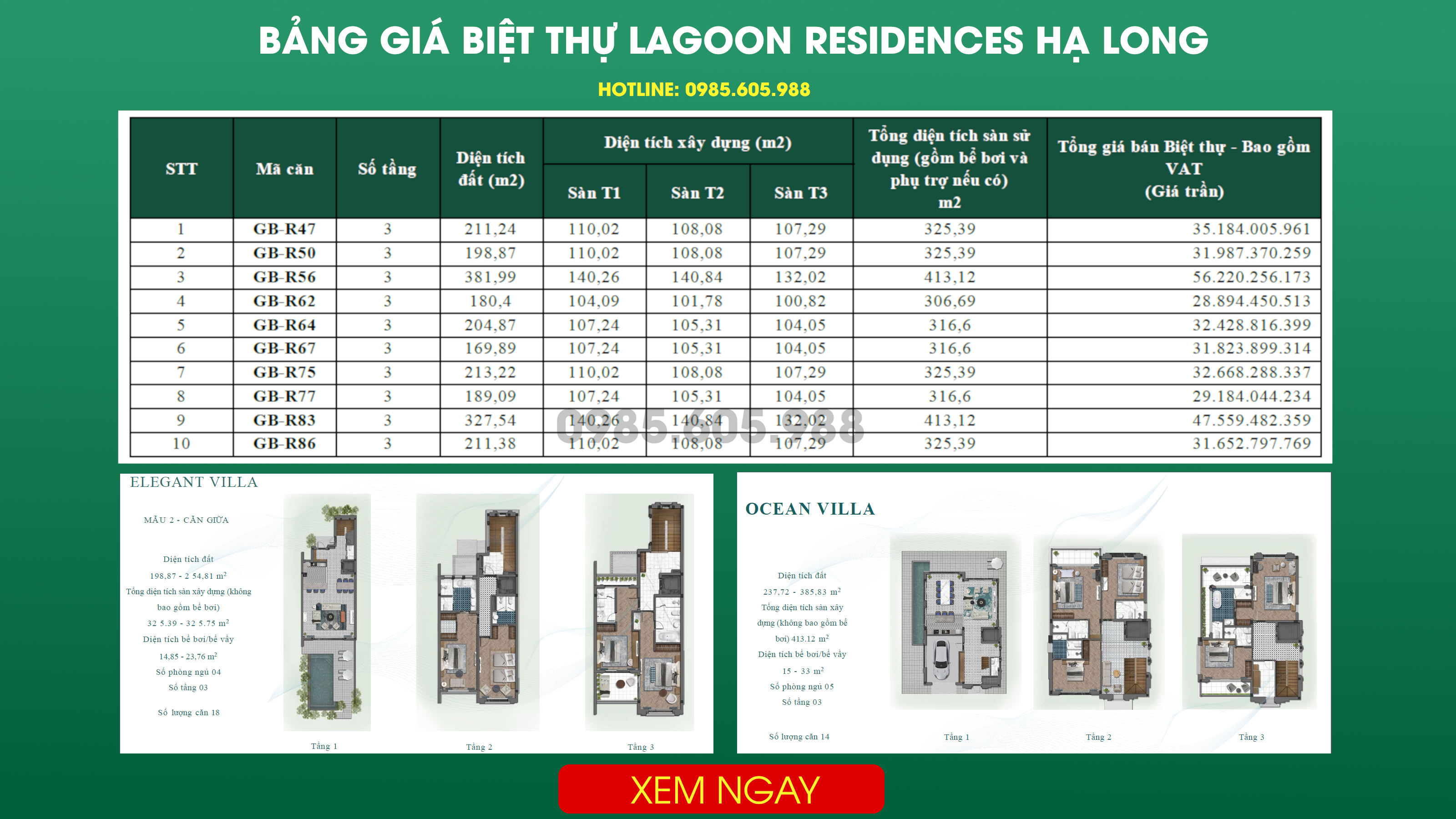 Bảng giá chi tiết Biệt thự Lagoon Residences Hạ Long Mới Nhất Bảng giá chi tiết Biệt thự Lagoon Residences Hạ Long Mới Nhất