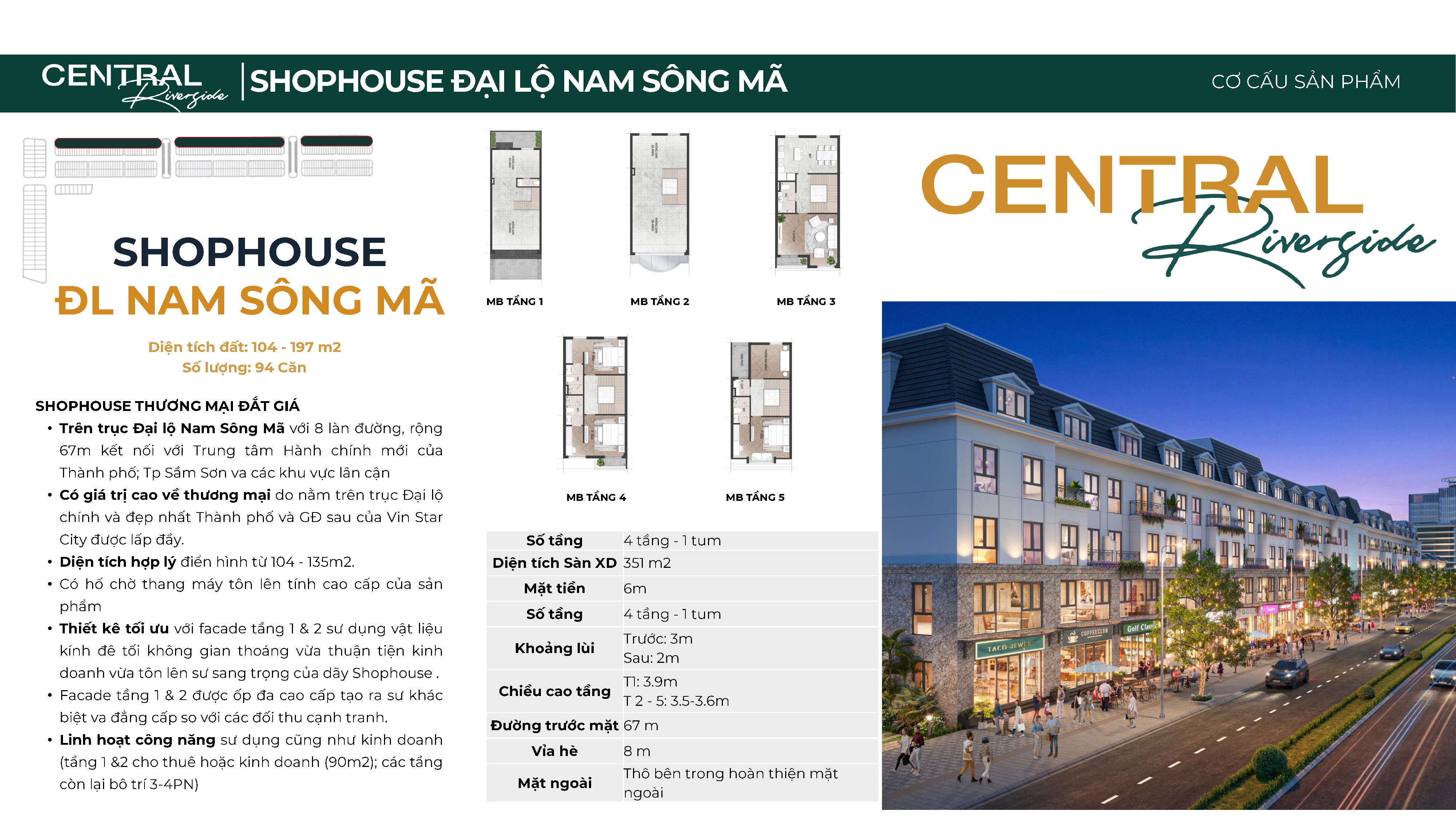 Thiết kế Shophouse Central Riverside Thanh Hóa | Lớp 1 Thiết kế Shophouse Central Riverside Thanh Hóa | Lớp 1