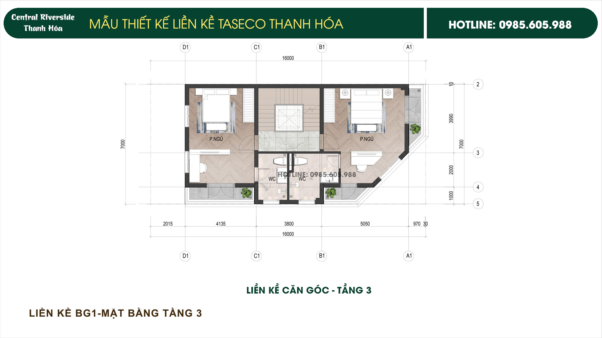 Hình ảnh thiết kế Liền kề Taseco Thanh Hóa Central Riverside | Căn Góc Tầng 3