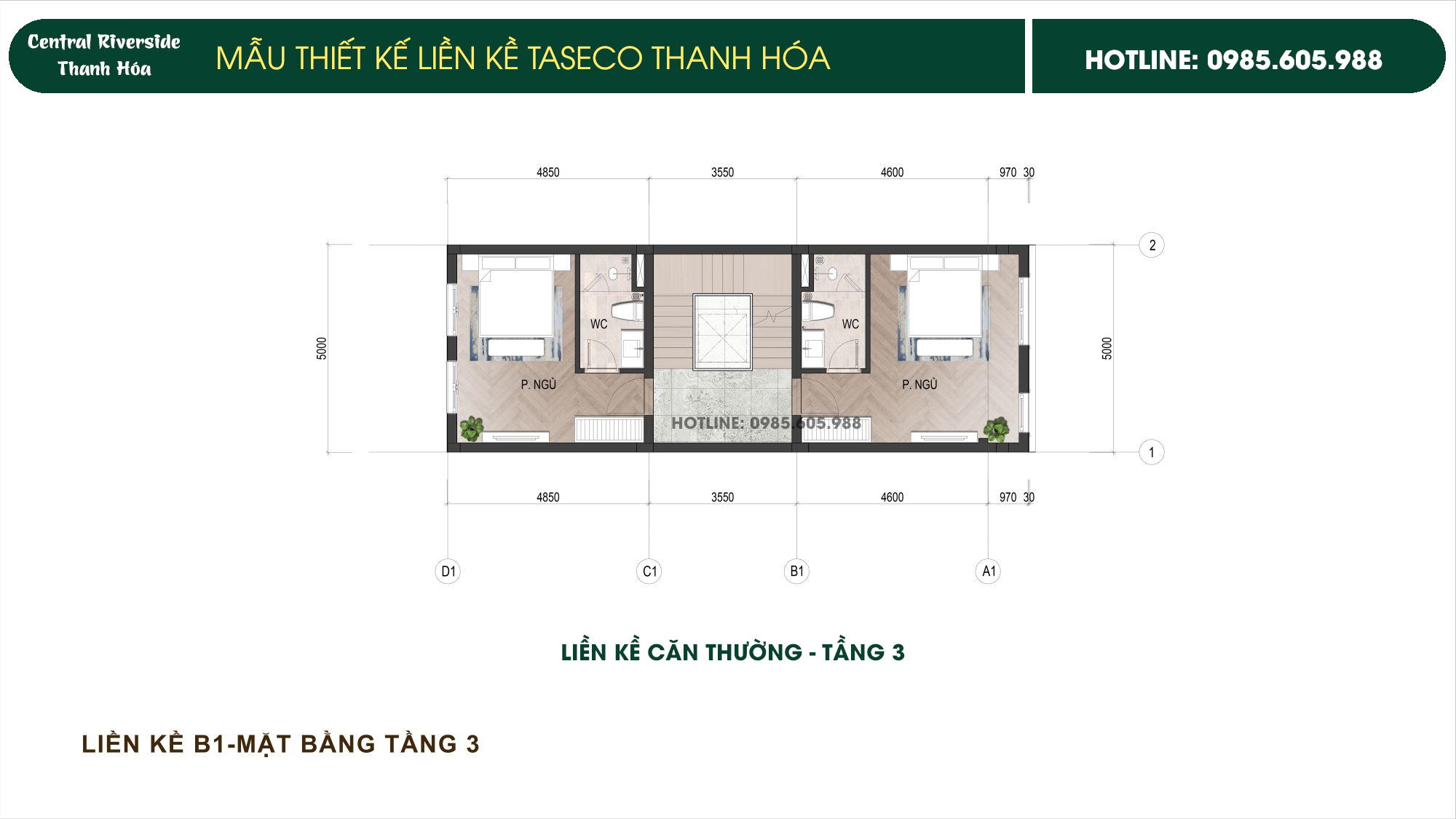 Hình ảnh thiết kế Liền kề Taseco Thanh Hóa Central Riverside | Căn Thường Tầng 3