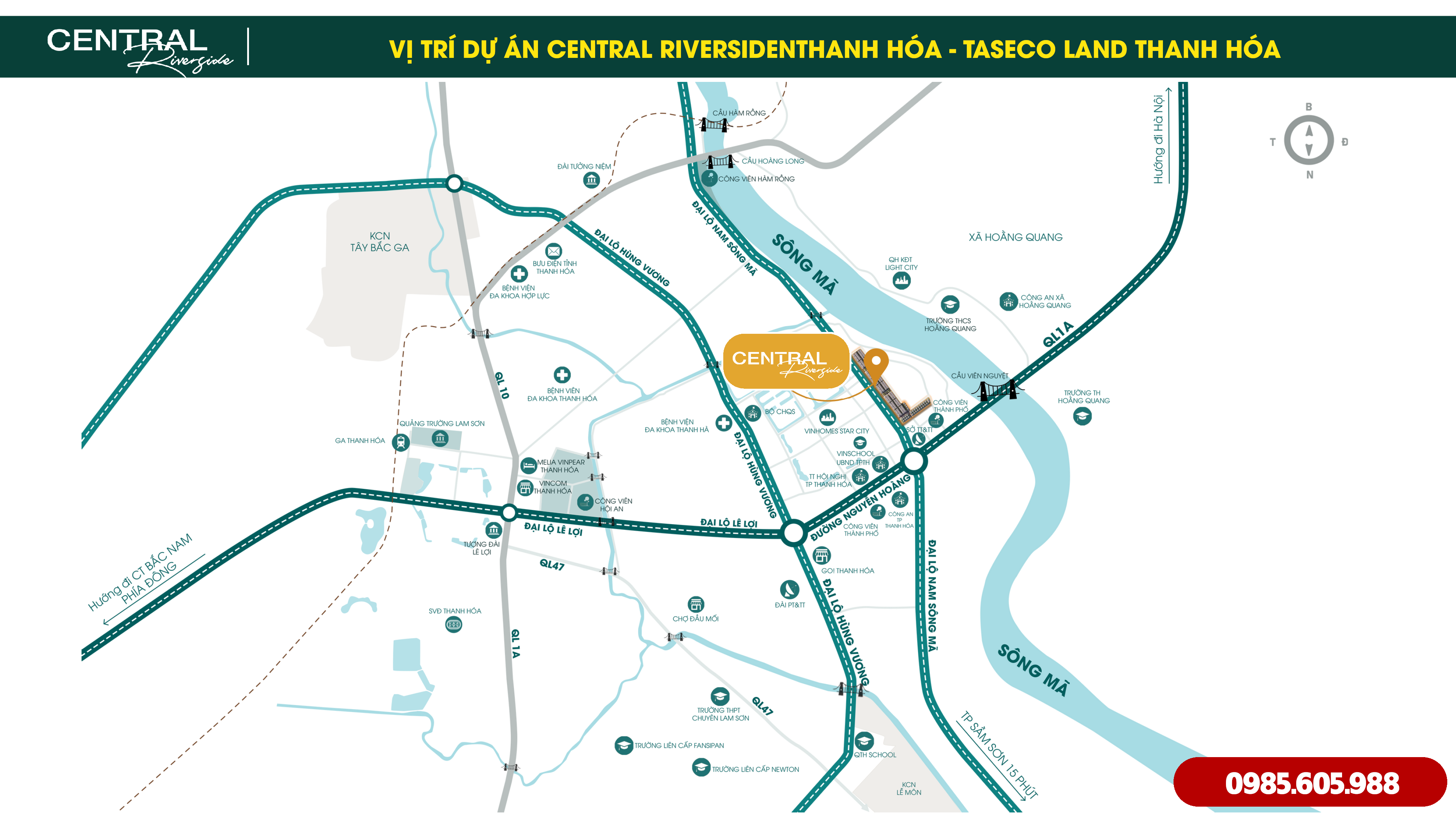 Vị trí dự án Central Riverside Thanh Hóa 2023 Vị trí dự án Central Riverside Thanh Hóa 2023