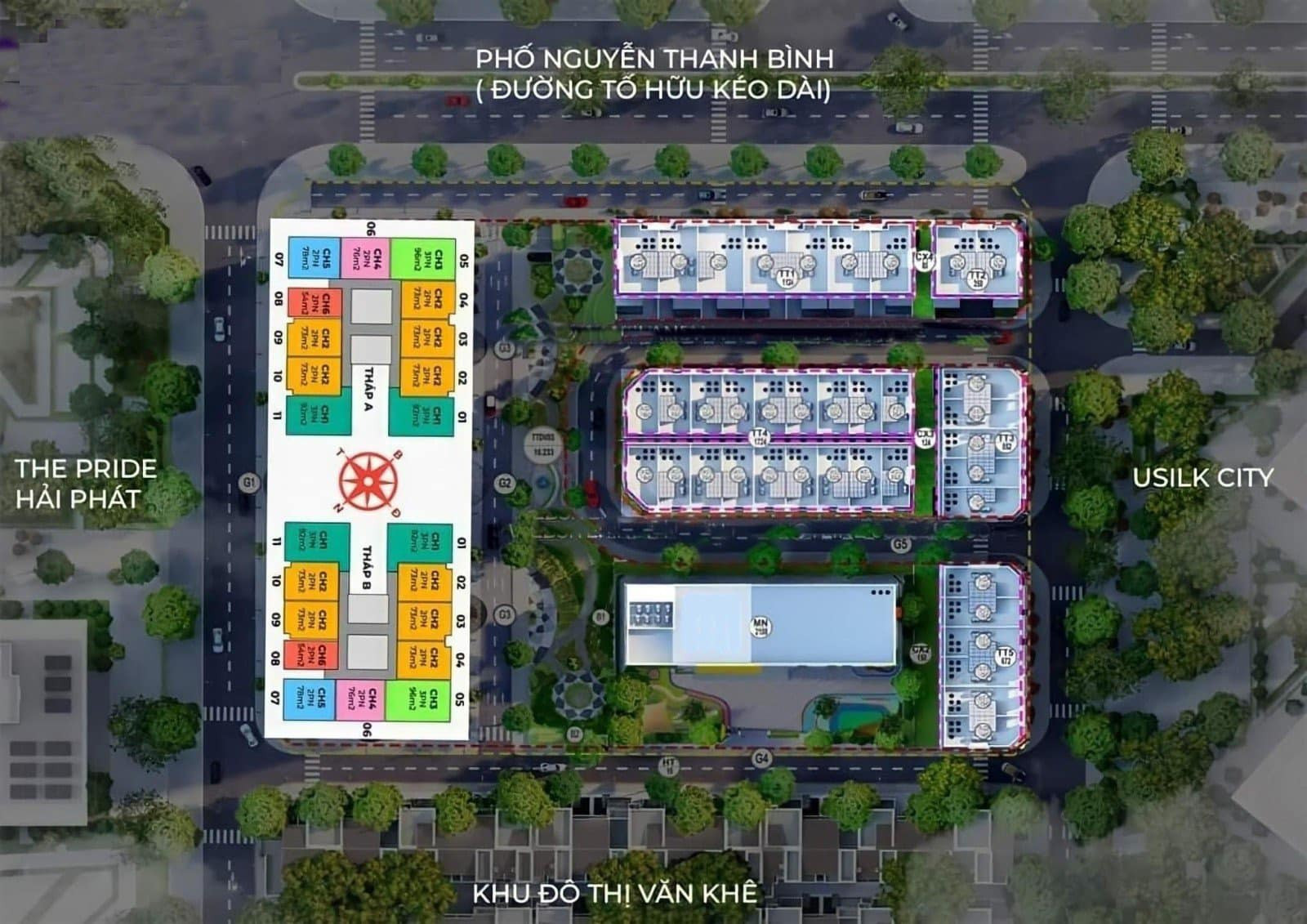 Mặt bằng phân khu chung cư The Charm An Hưng Hà Nội Mặt bằng phân khu chung cư The Charm An Hưng Hà Nội